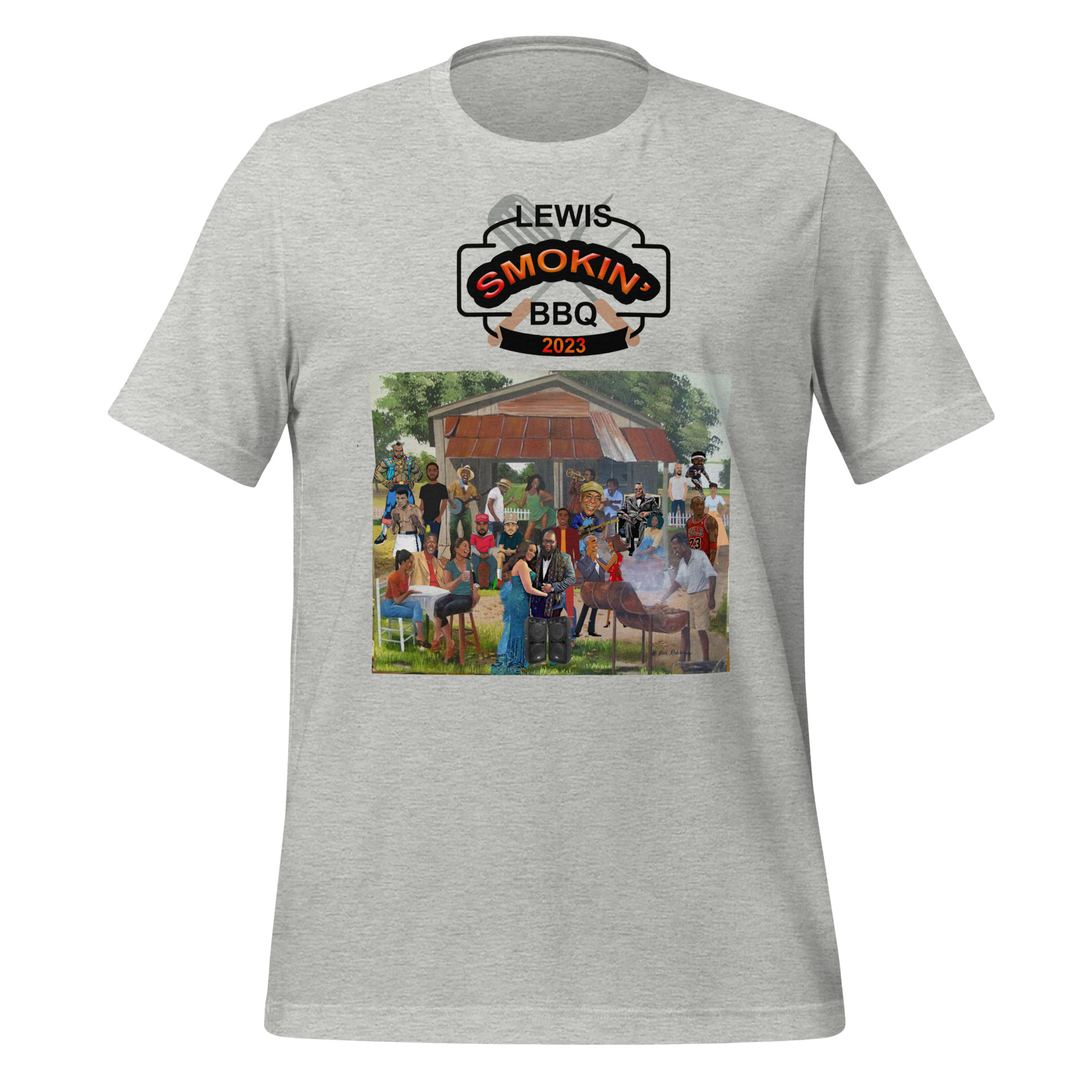 Lewis Smokin' BBQ 2023 | Grey | Unisex | 3X & Up