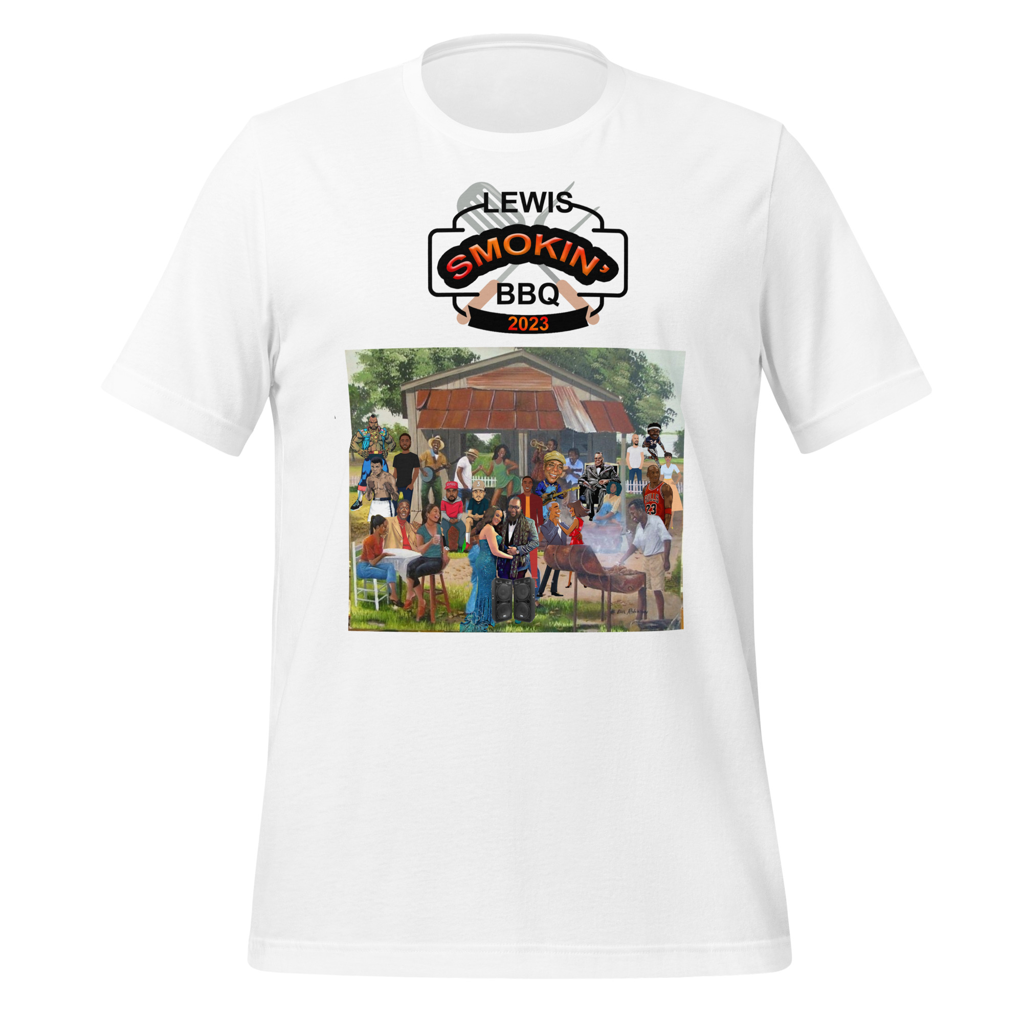 Lewis Smokin' BBQ 2023 | White | Unisex | 3X & Up - Image 5