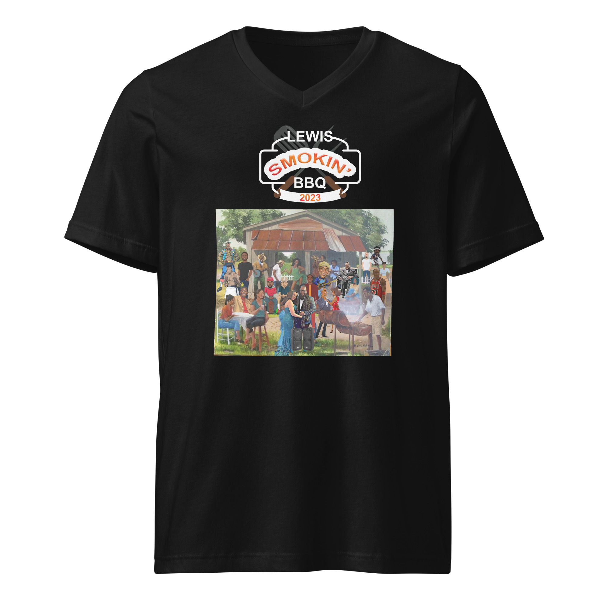 Lewis Smokin BBQ 2023 - V-Neck | Black | Womens