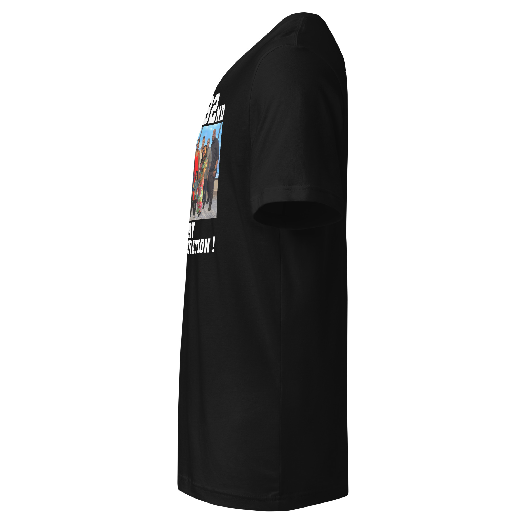 HAPPY 82ND BIRTHDAY CELEBRATION | UNISEX | V-NECK | BLACK - Image 4