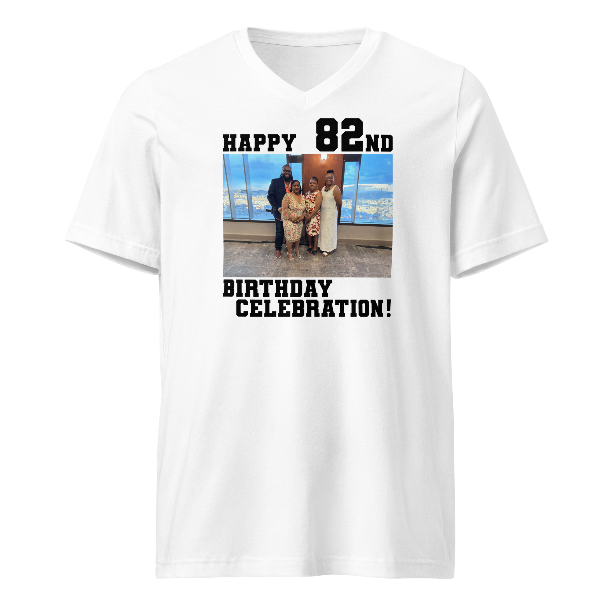 HAPPY 82ND BIRTHDAY CELEBRATION – SIBLINGS | V-NECK | WHITE